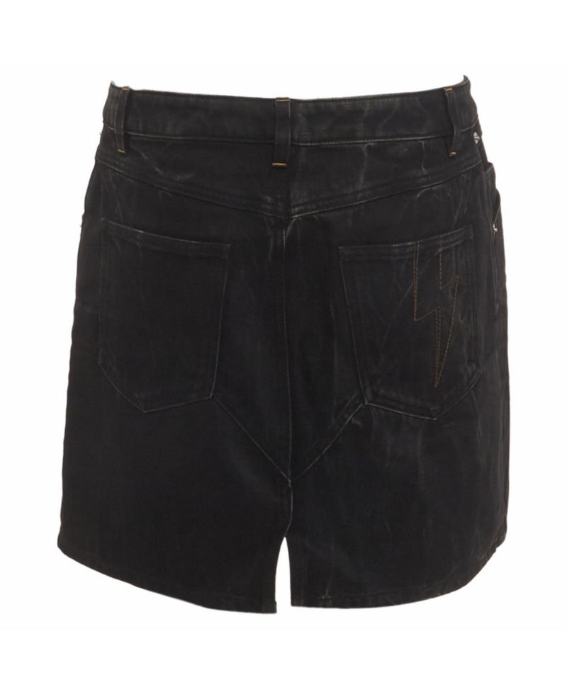 Women's Denim Marble Washed Mini Skirt