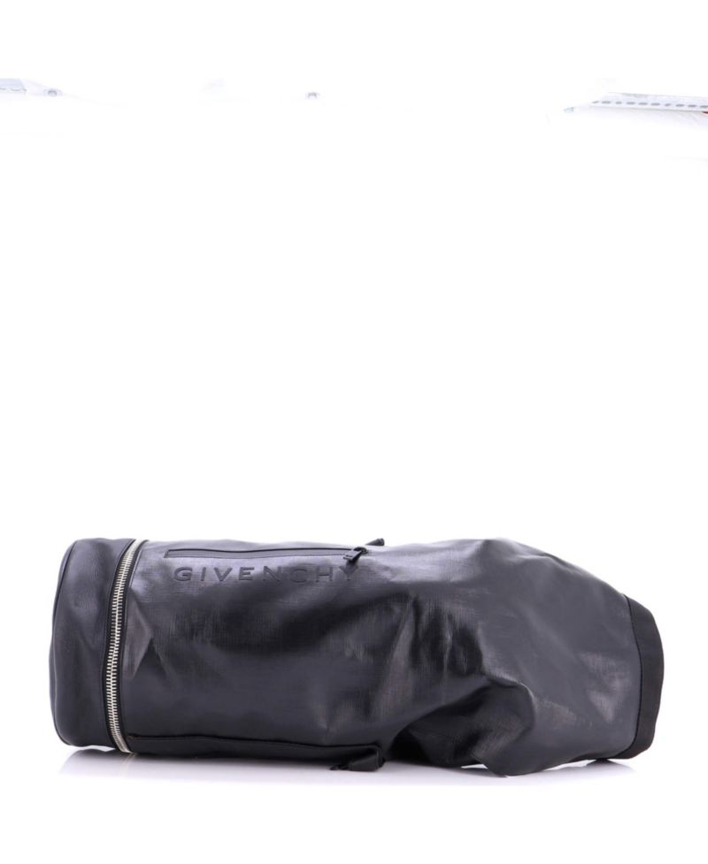 Large Jaw Bag Coated Canvas with Leather