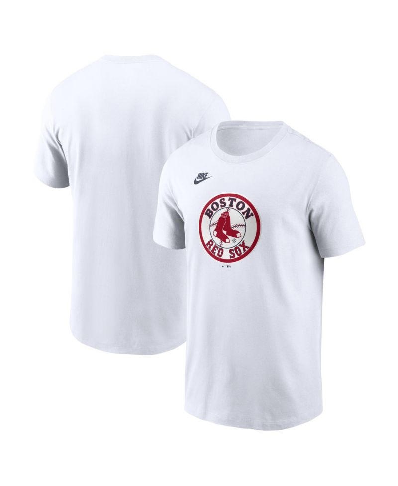 Men's White Boston Red Sox Cooperstown Collection Logo T-Shirt