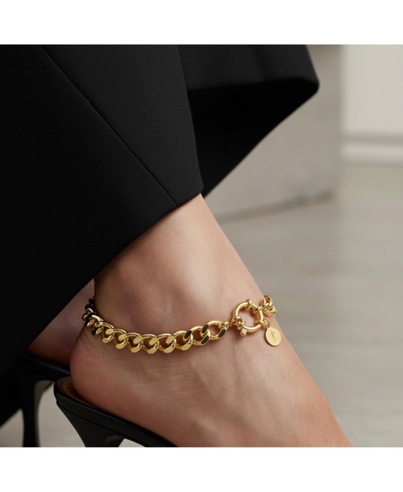 Plated Stainless Steel Curb Chain Bracelet & Anklet