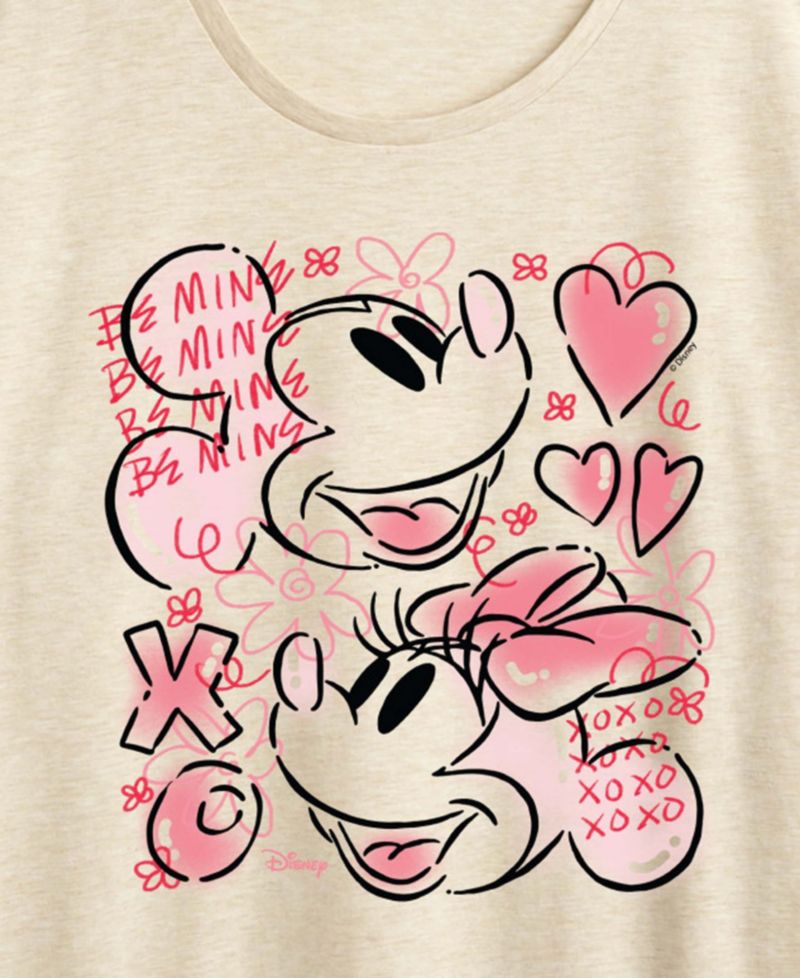 Women's Mickey And Minnie Be Mine Xoxo Short-Sleeve Graphic T-Shirt