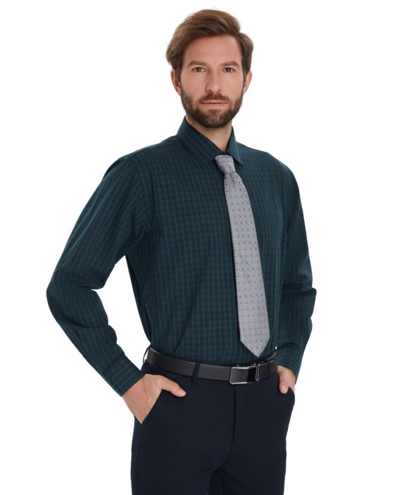 Men's Mini Blackwatch Regular-Fit Dress Shirt