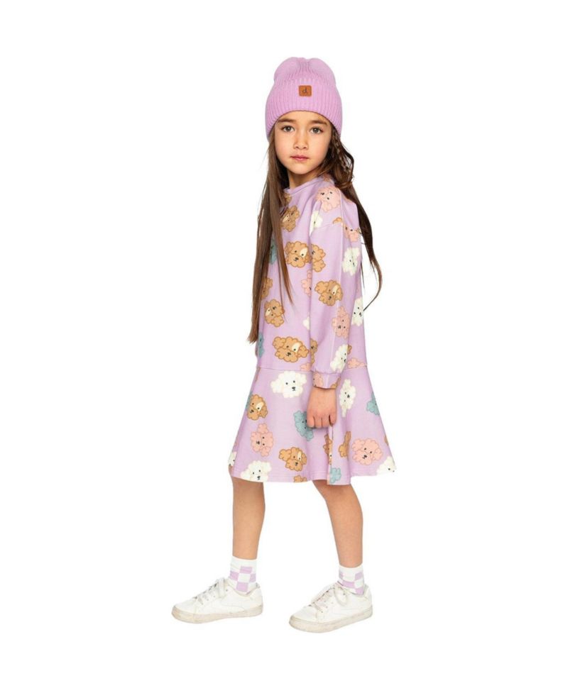 Big Girls (6- 12) French Terry Dress Poodle Print