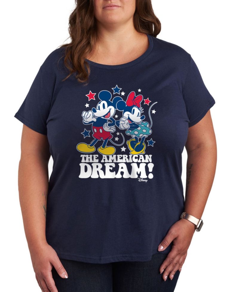 Plus Size Disney Mickey The American Dream Graphic T-Shirt