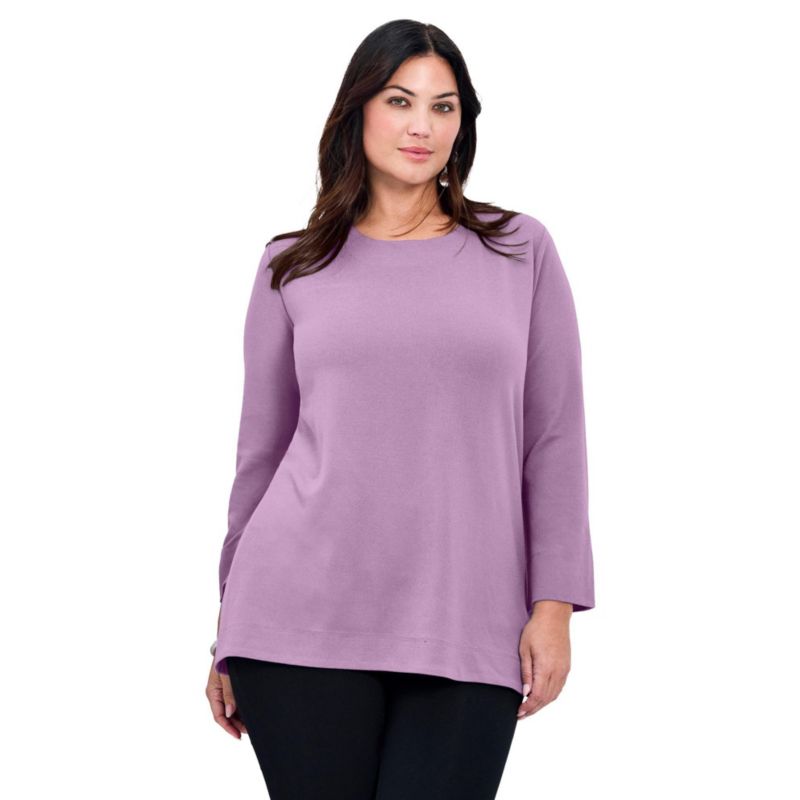 Women's Plus Size Breanna Eyelet Detail Hacci Top