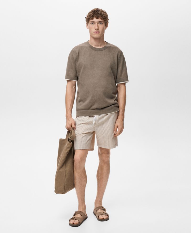 Men's Seersucker Swimming Trunks