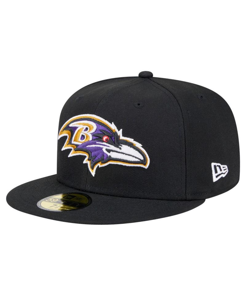 Men's Black Baltimore Ravens Main Patch 59FIFTY Fitted Hat