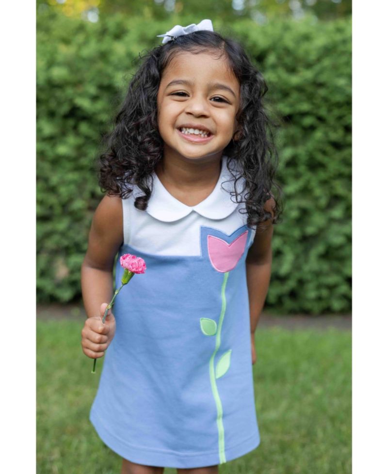 Big Girls Pique Knit Dress with Tulip