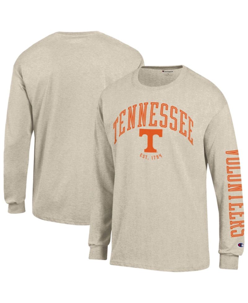Men's Heather Oatmeal Tennessee Neutral Arch Long-Sleeve T-Shirt
