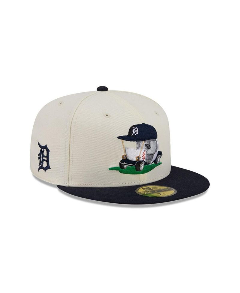 Men's Cream/Navy Detroit Tigers Bullpen Cart 59FIFTY Fitted Hat