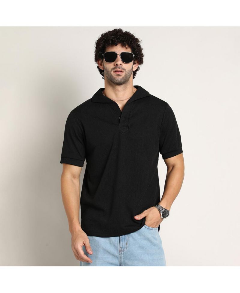 Men's Onyx Black Tactitle Spread-Polo T-Shirt