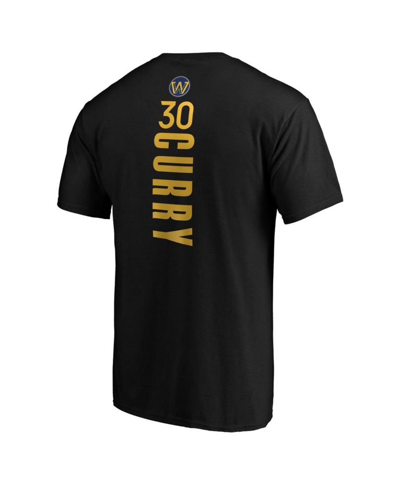 Men's Stephen Curry Black Golden State Warriors Playmaker Name & Number Logo T-Shirt