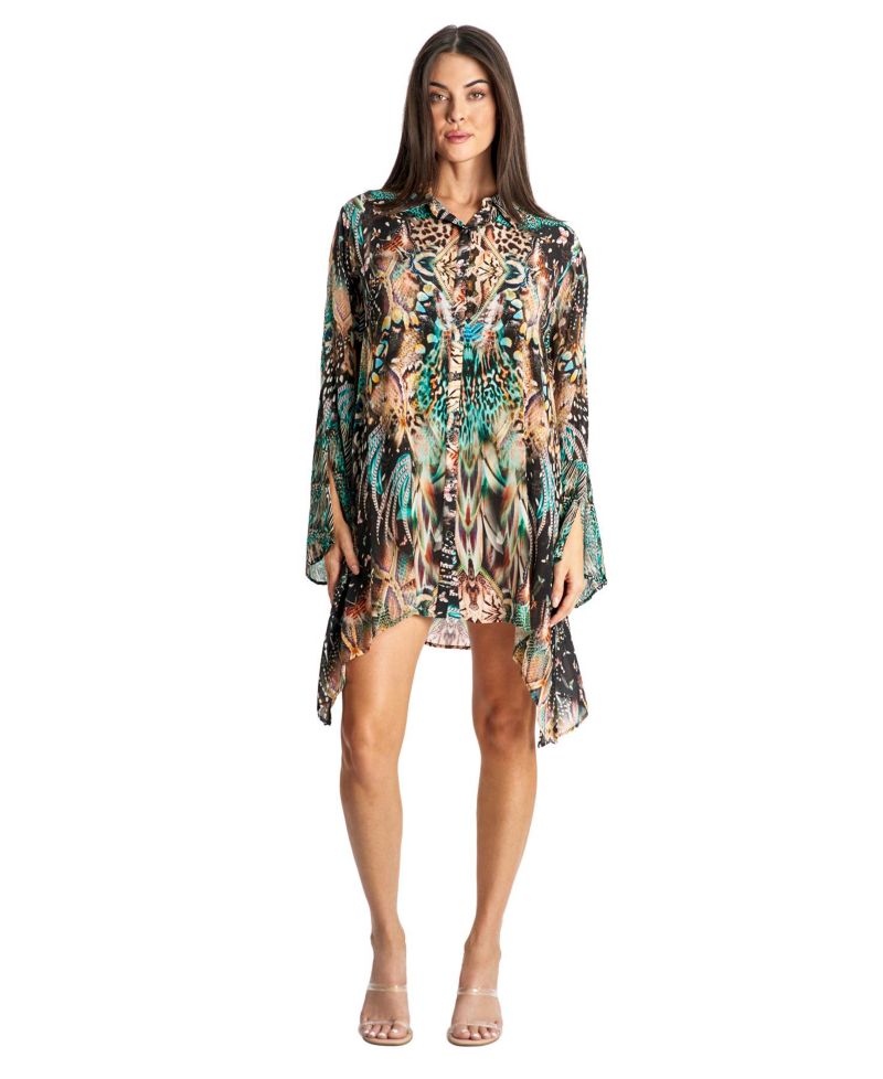 Women's Short Buttoned Overshirt