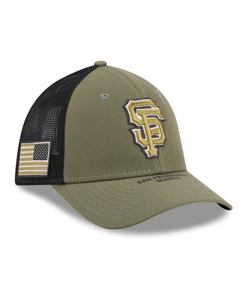 Men's Olive San Francisco Giants 2026 Armed Forces Day 39THIRTY M-Crown Flex Hat