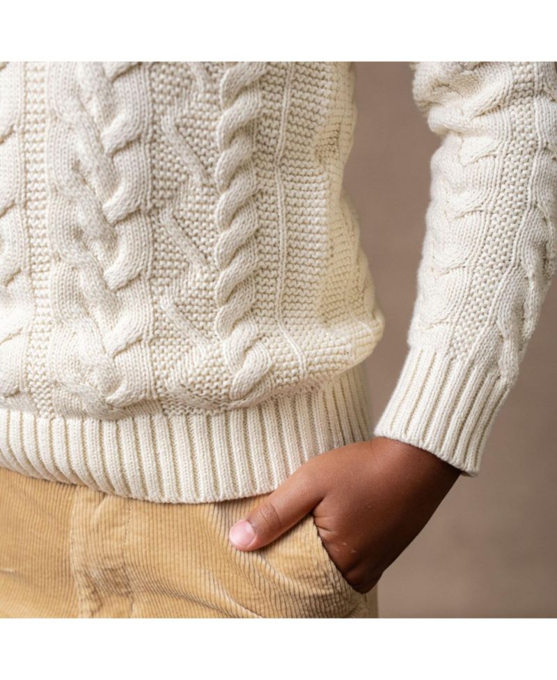 Baby Boys Hope and Henry Mock Neck Cable Sweater with Buttons