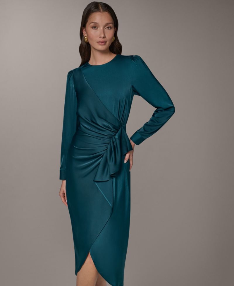 Petite Ruched Midi Dress