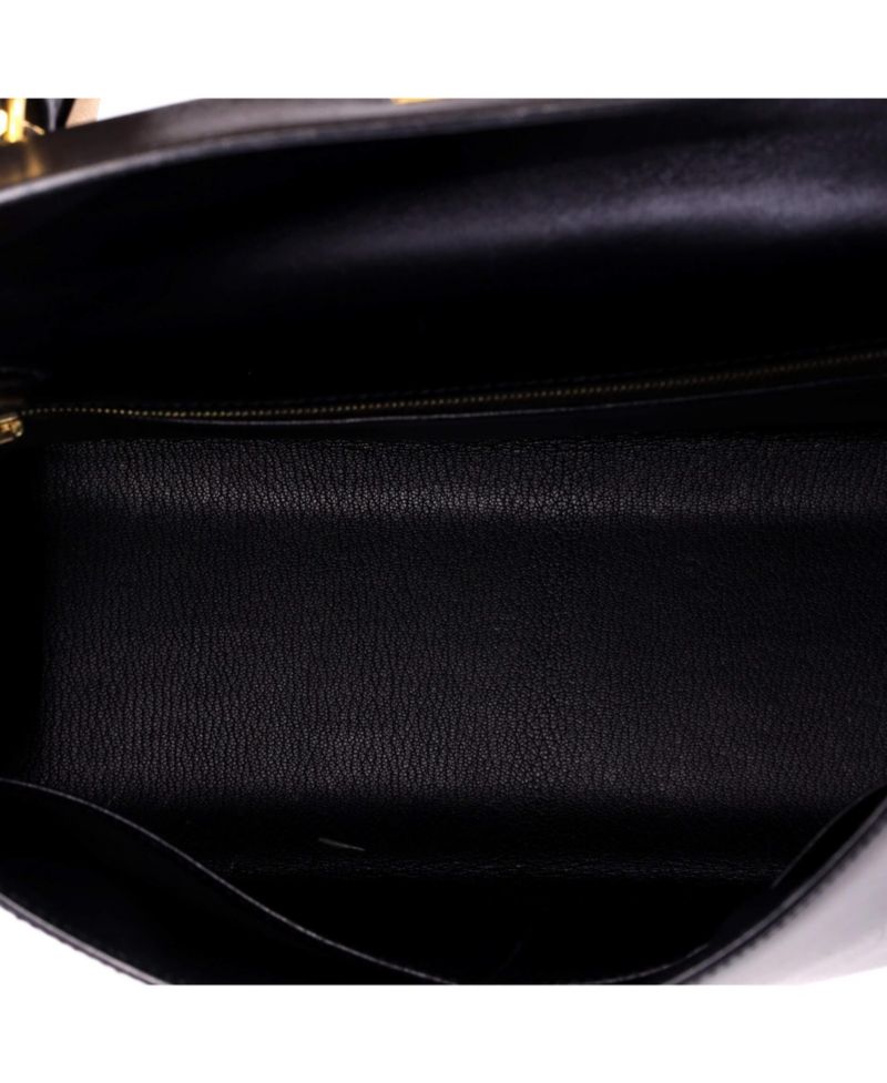 Kelly 32 Handbag Black Box Calf with Gold Hardware
