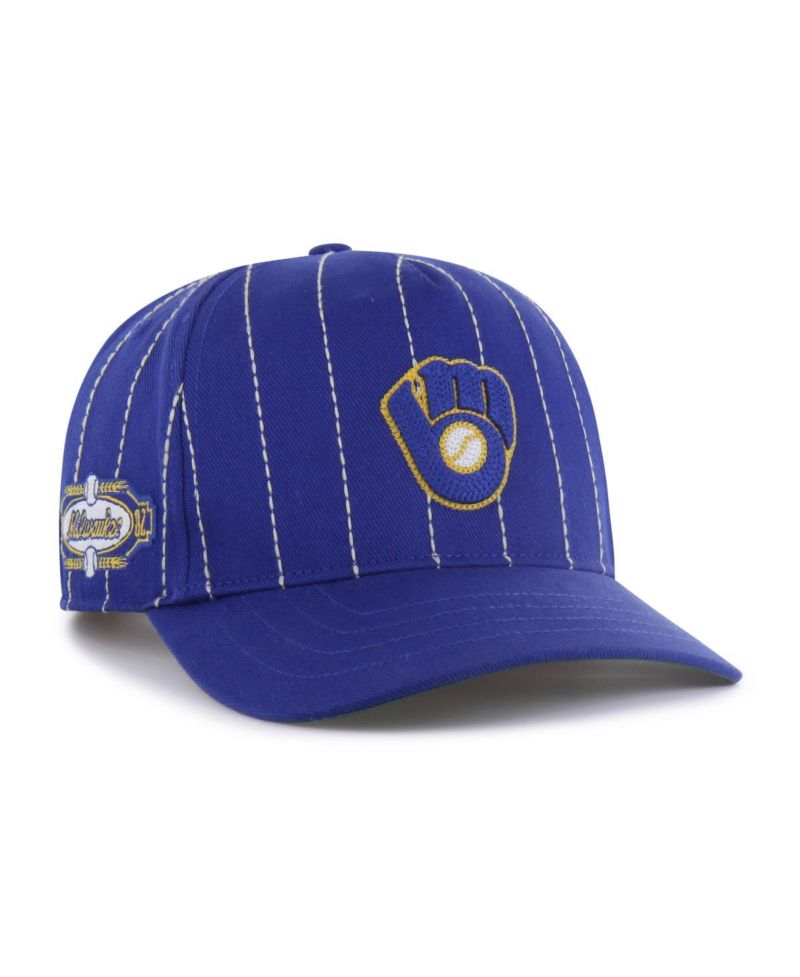 Men's x Rawlings Royal Milwaukee Brewers Pinstripe Hitch Adjustable Hat