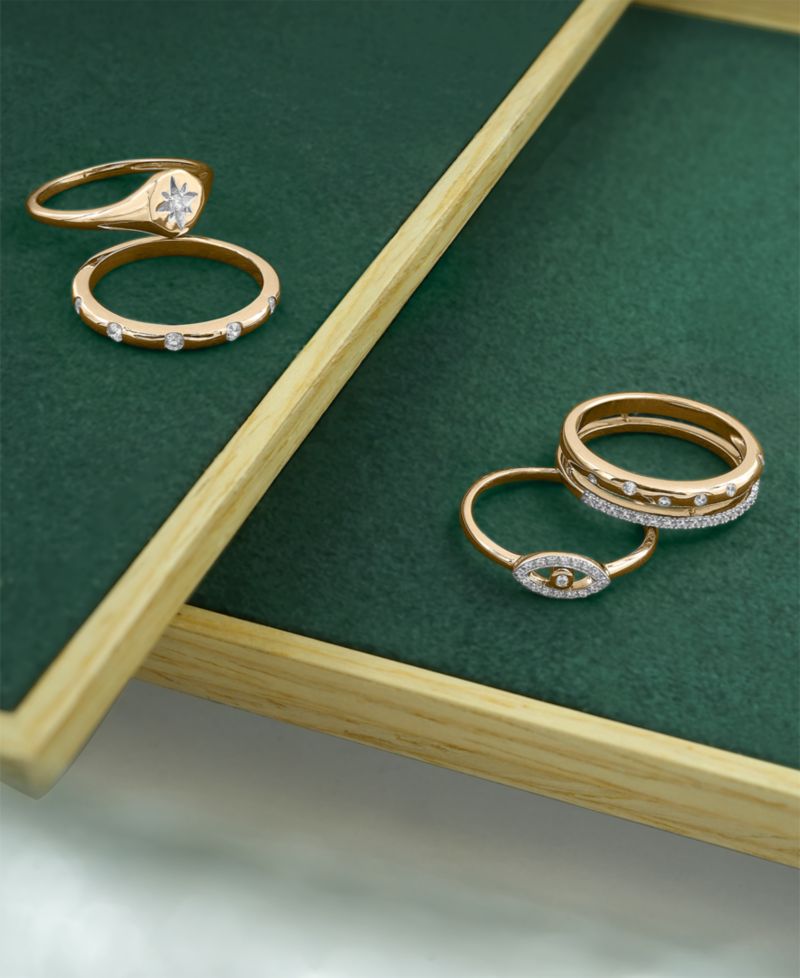 Diamond Open Double Ring (1/6 ct. t.w.) in 10K Yellow Gold