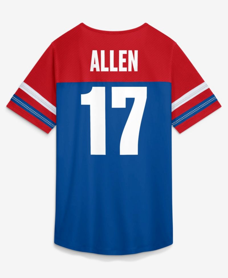 Women's Josh Allen Royal Buffalo Bills Curl Route Athena Lace-Up Name Number Shirt