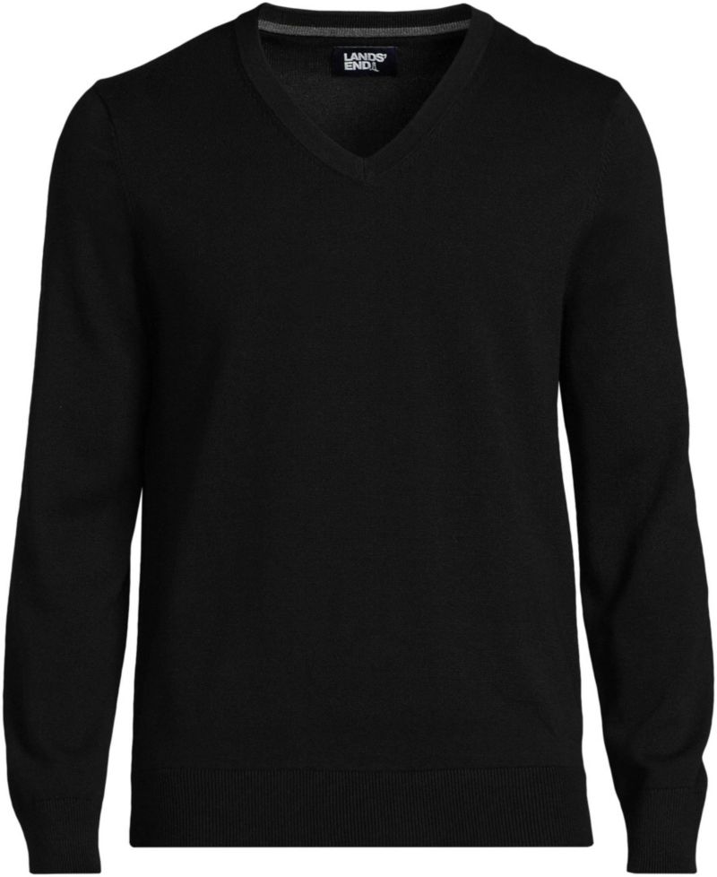 Men's Fine Gauge Cotton V Neck Sweater