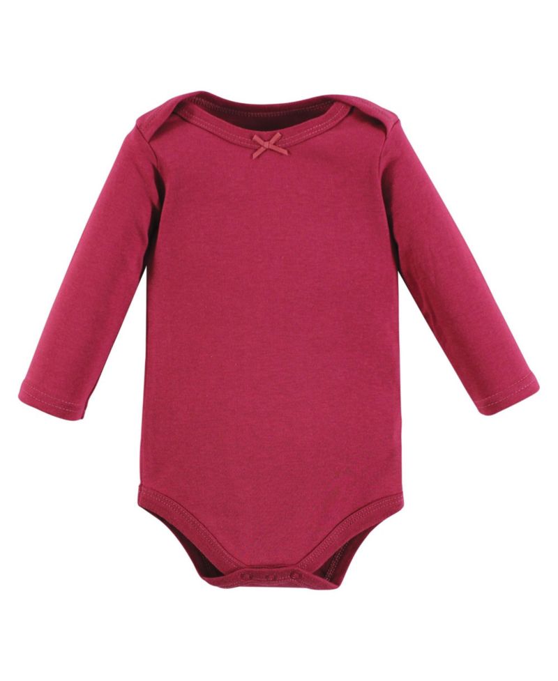 Baby Girls Hudson Soft Cotton Long-Sleeve Onesies (Five Count