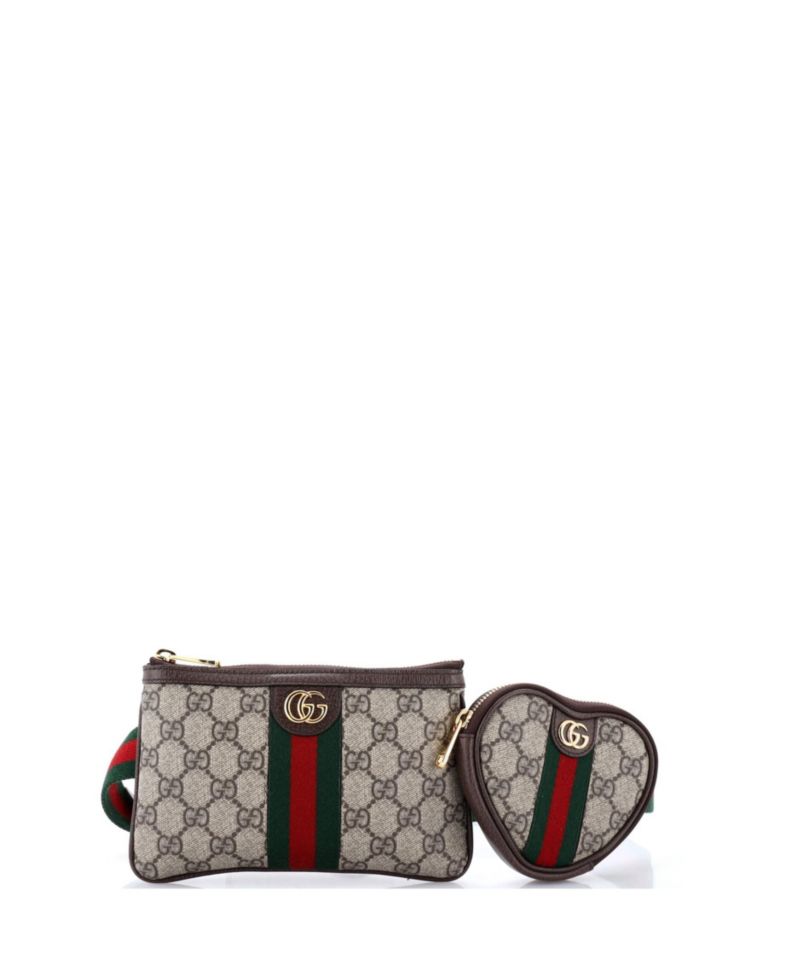 Ophidia Heart Coated-Canvas Belt Bag