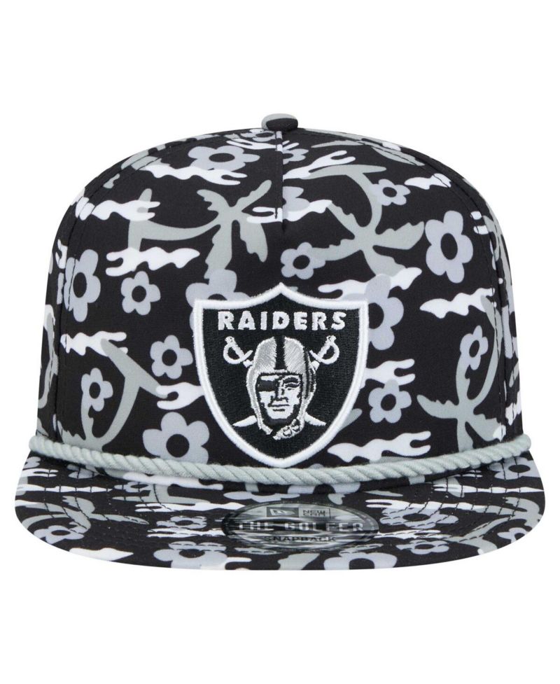 Men's Black Las Vegas Raiders Wakey Wakey Golfer Snapback Hat