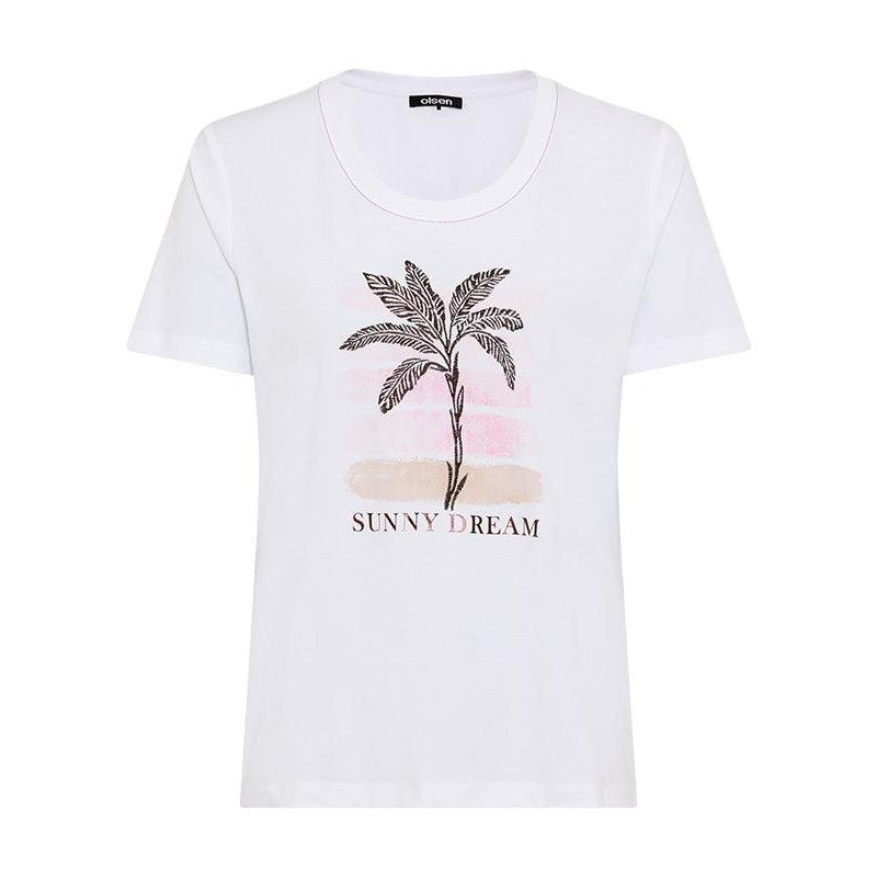 Women's Embroidered Placement Print T-Shirt