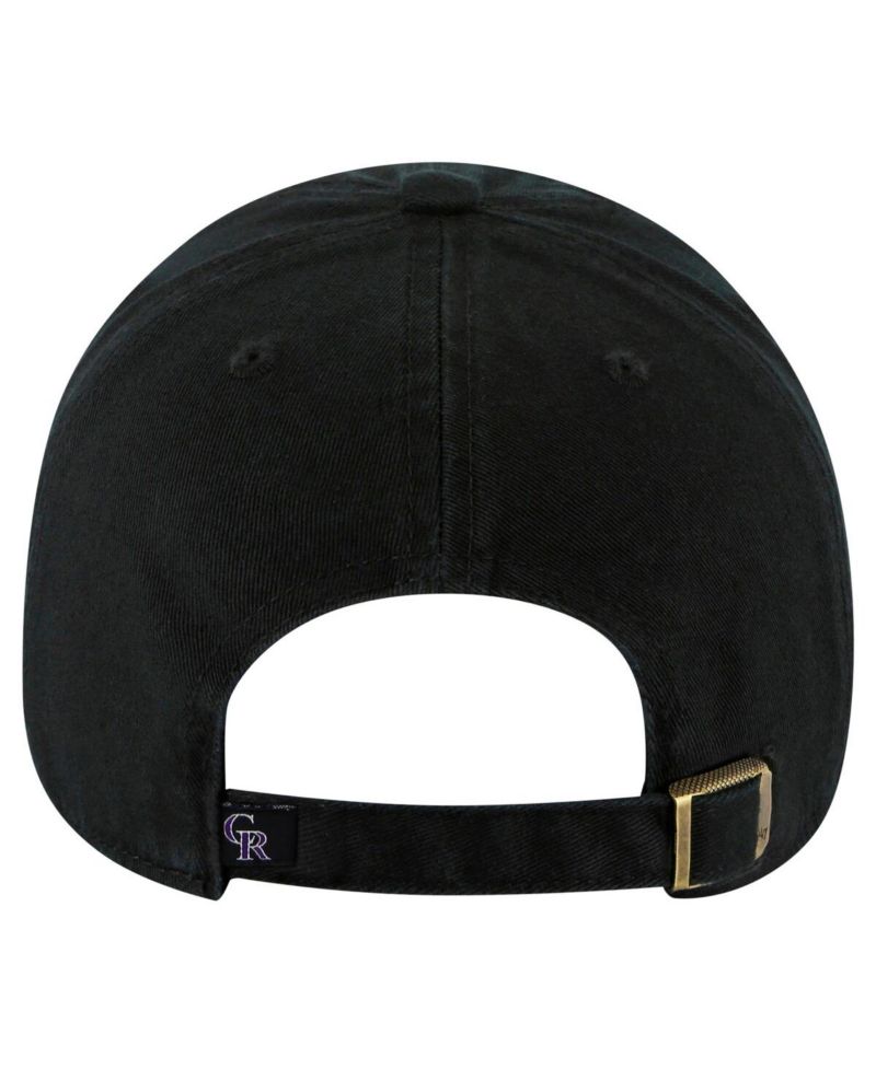 Big Boys and Girls Black Colorado Rockies Clean Up Adjustable Hat