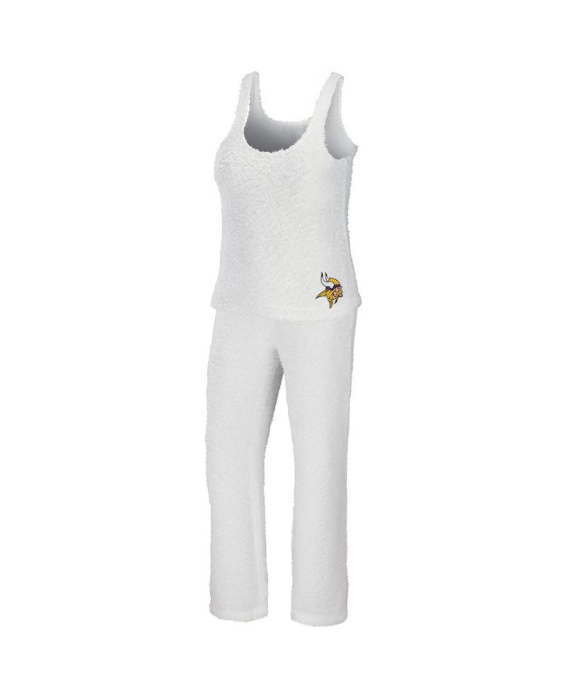 Women's Cream Minnesota Vikings Cozy Scoop Neck Tank Top Pants Sleep Set