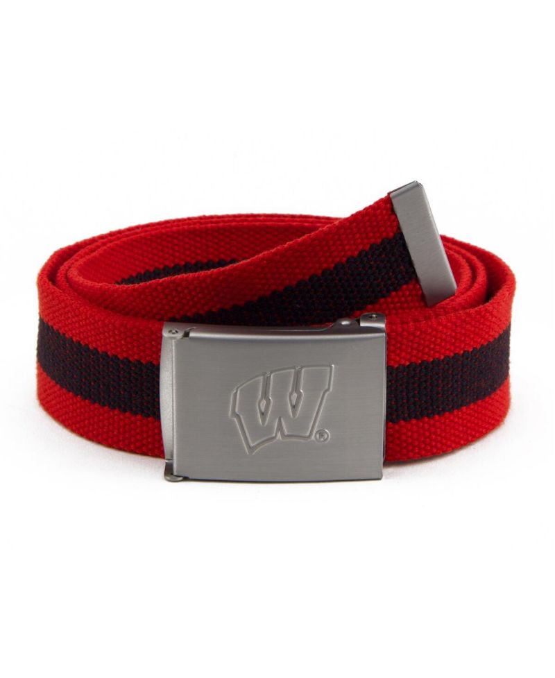 Men's Wisconsin Badgers Fabric Belt