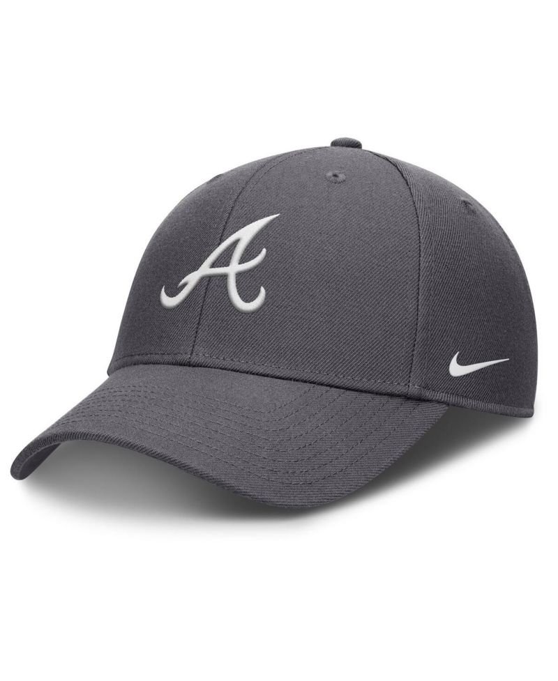 Men's Gray Atlanta Braves Club Performance Adjustable Hat