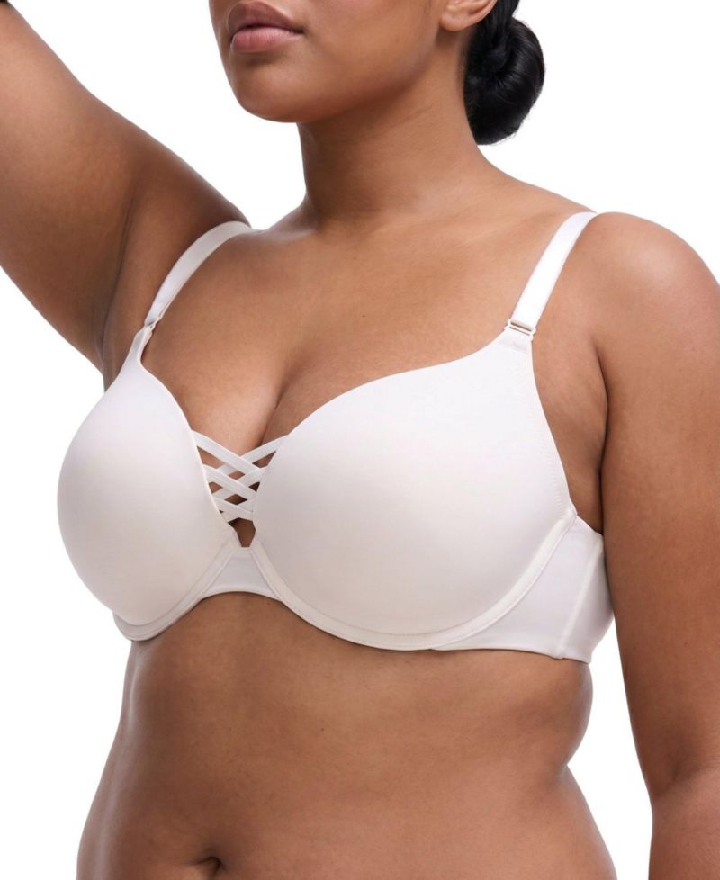 Women's XO Plunge Push-Up Smooth Bra with Crisscross Design