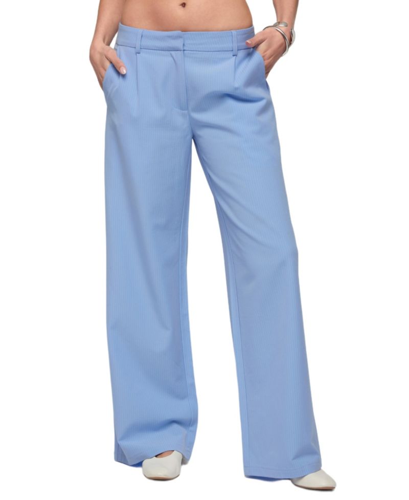 Women's Pinstripe Tailored Straight Leg Pants