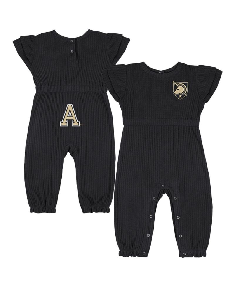 Baby Boys and Girls Black Army Black Knights Beautopia Waffle Knit Romper