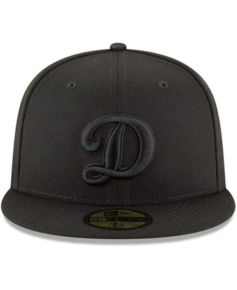 Men's Black Los Angeles Dodgers Secondary Logo Basic 59FIFTY Fitted Hat