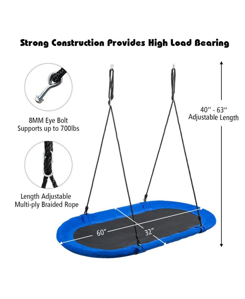 60 Inch Saucer Surf Outdoor Adjustable Swing