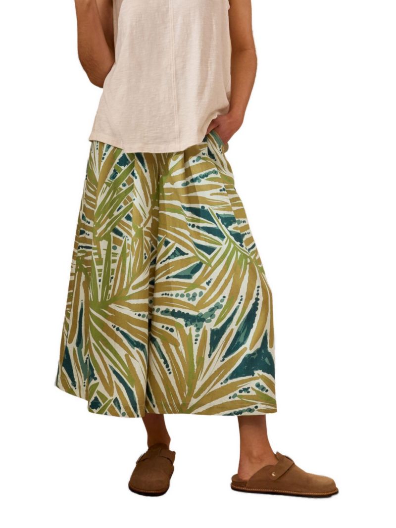 Women's Printed Midi Wide Leg Culottes