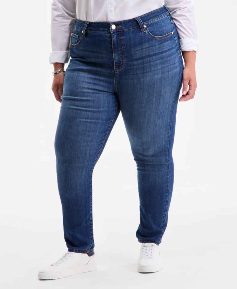 Trendy Plus Size Mid-Rise Skinny Jeans