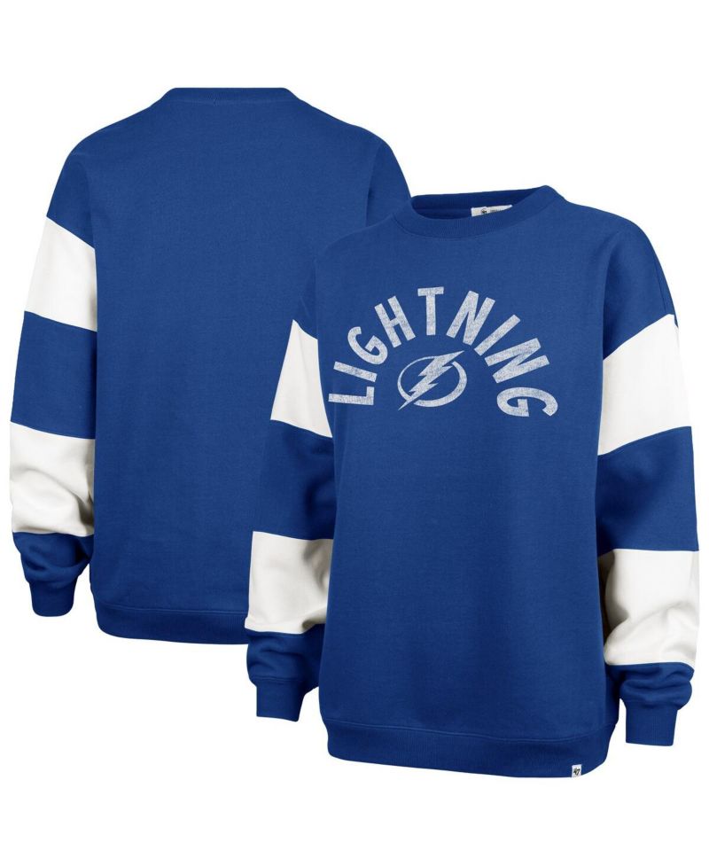 Women's Blue Tampa Bay Lightning Eephus Barred Pullover Sweatshirt