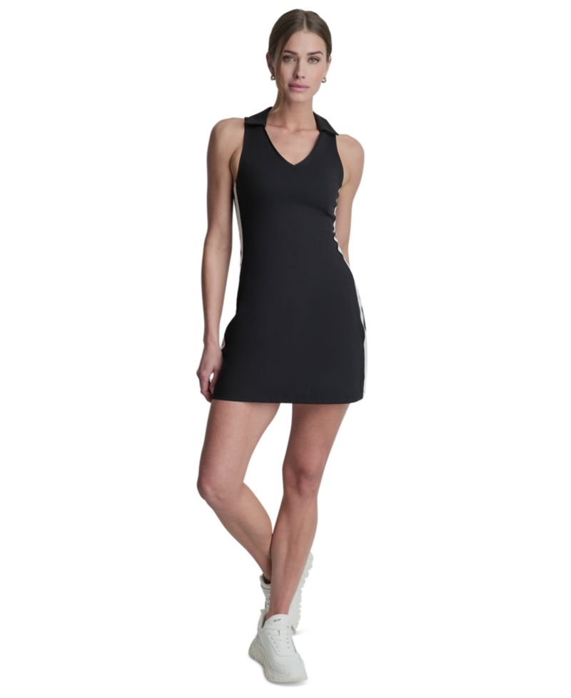 Women's Side Stripe Polo Collar Tank Dress