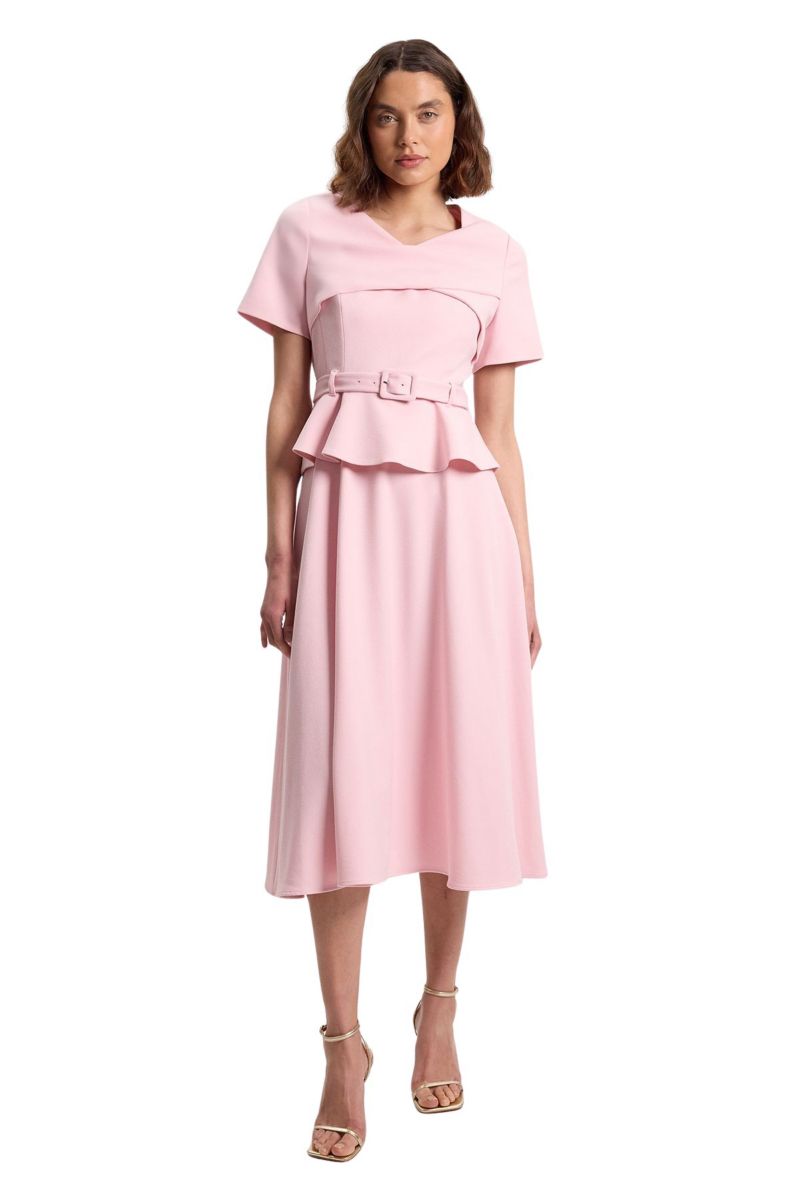 Women's Belted Midi Dress