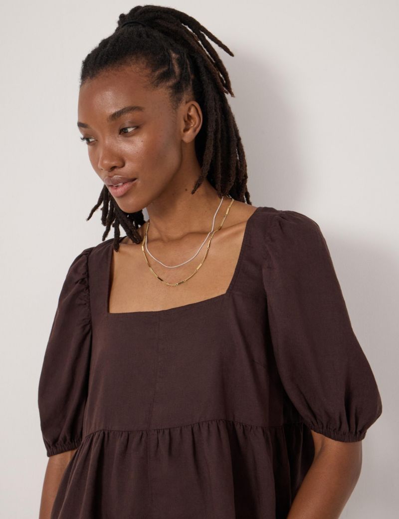 Women's Alva Puff Sleeve Linen Beach Top