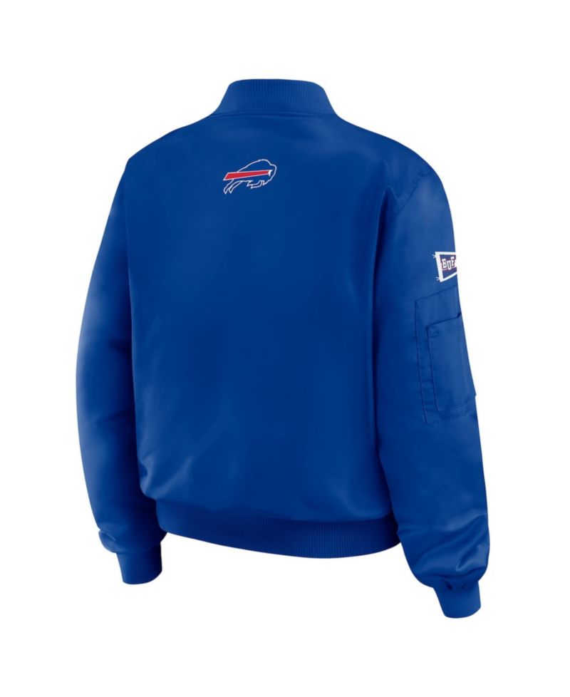 Women's Royal Buffalo Bills Patch Full-Zip Bomber Jacket