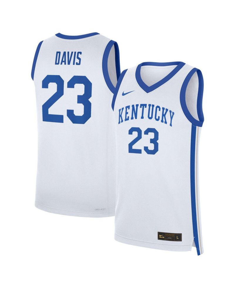 Men's Anthony Davis White Kentucky Wildcats Performance Replica Basketball Jersey