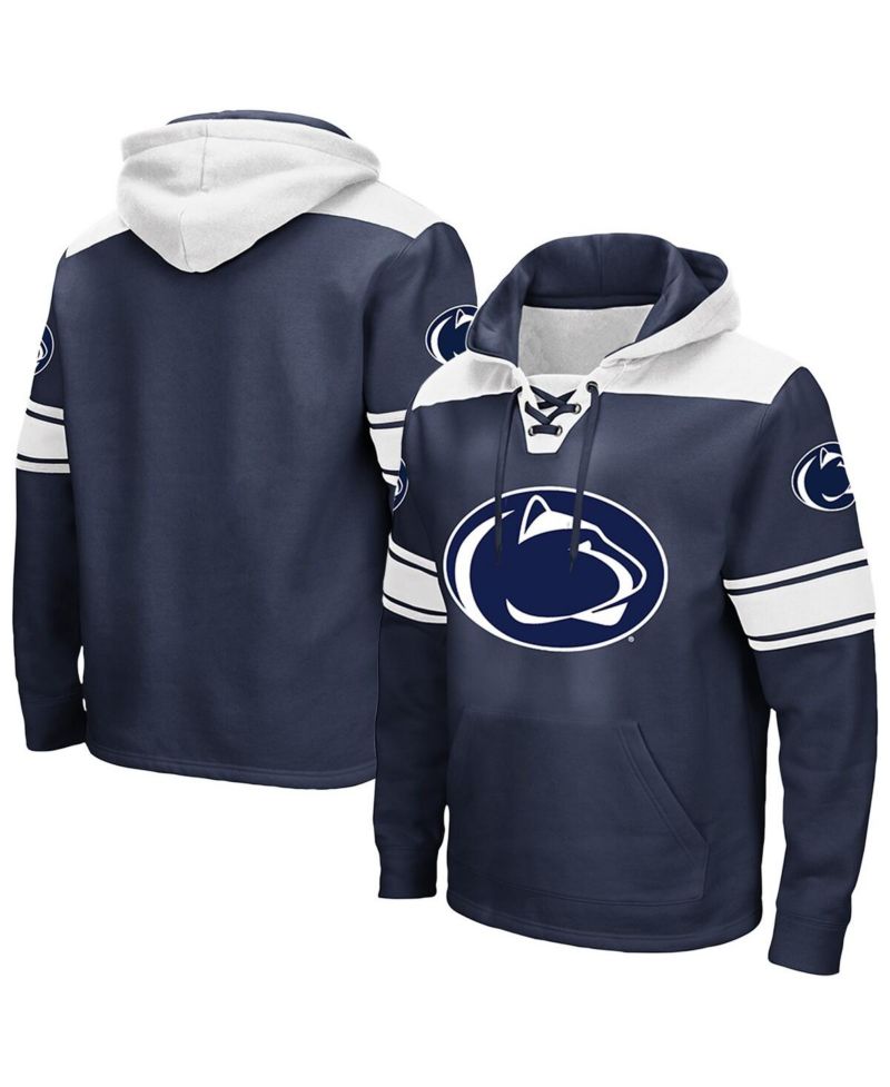 Men's Navy Penn State Nittany Lions Big & Tall Hockey Lace-Up Pullover Hoodie