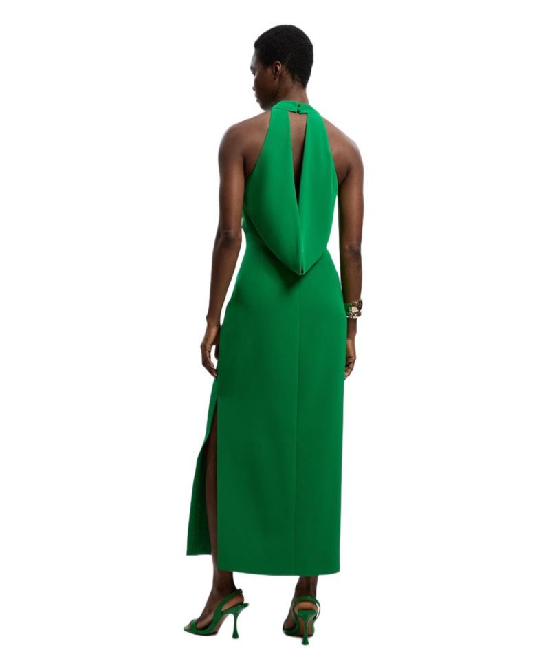 Women's Soft Tailored Halter Maxi Dress