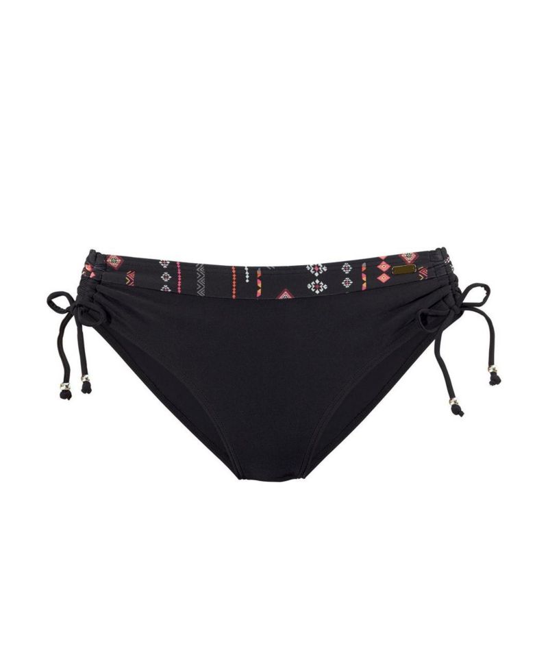Women's Printed Side Tie Mid Rise Bikini Mid-Rise Swim Bottom