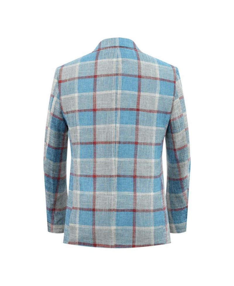 Men's Slim Fit Plaid Sports Blazer